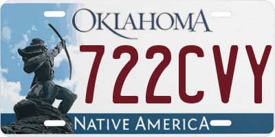 OK license plate 722CVY