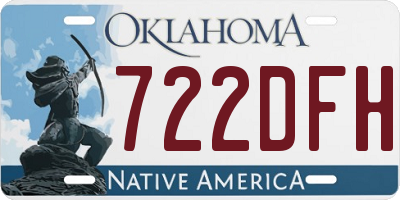 OK license plate 722DFH