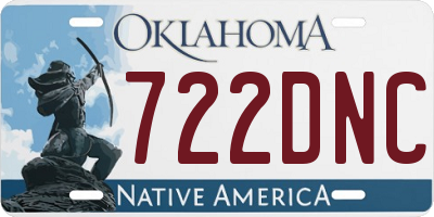 OK license plate 722DNC