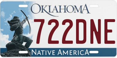 OK license plate 722DNE