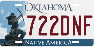 OK license plate 722DNF