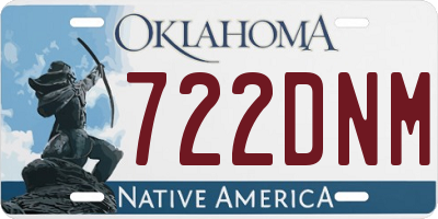 OK license plate 722DNM