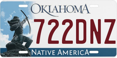 OK license plate 722DNZ