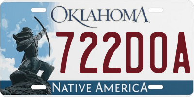 OK license plate 722DOA