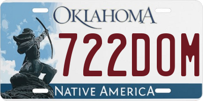 OK license plate 722DOM