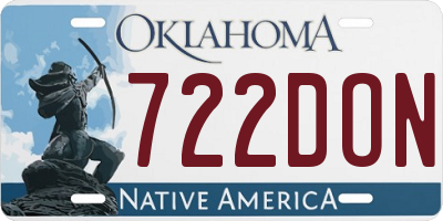 OK license plate 722DON
