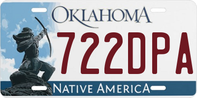 OK license plate 722DPA
