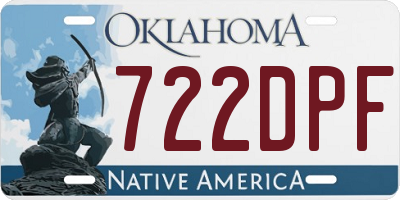 OK license plate 722DPF