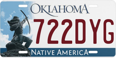 OK license plate 722DYG