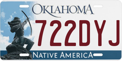 OK license plate 722DYJ