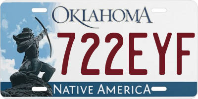 OK license plate 722EYF