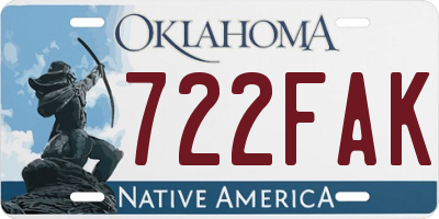 OK license plate 722FAK