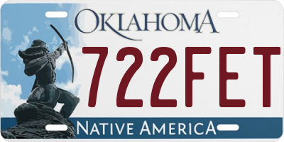 OK license plate 722FET