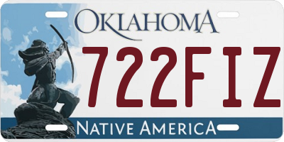 OK license plate 722FIZ