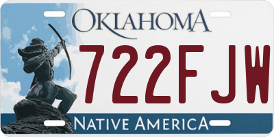 OK license plate 722FJW