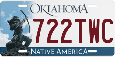 OK license plate 722TWC
