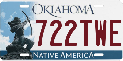 OK license plate 722TWE