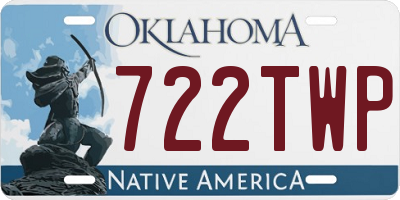 OK license plate 722TWP