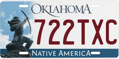 OK license plate 722TXC