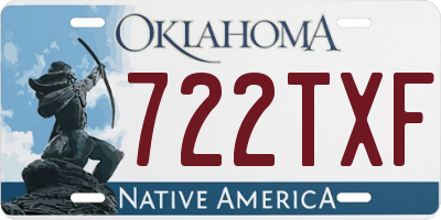 OK license plate 722TXF