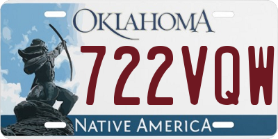 OK license plate 722VQW