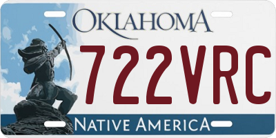 OK license plate 722VRC