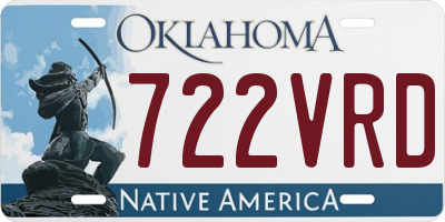 OK license plate 722VRD