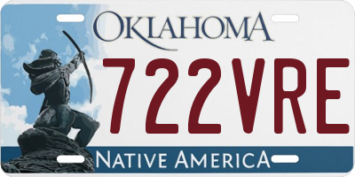 OK license plate 722VRE