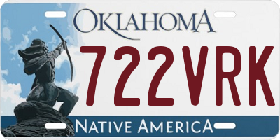 OK license plate 722VRK