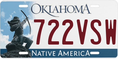 OK license plate 722VSW