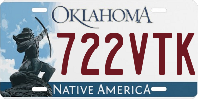 OK license plate 722VTK