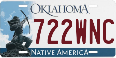 OK license plate 722WNC