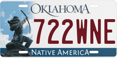OK license plate 722WNE