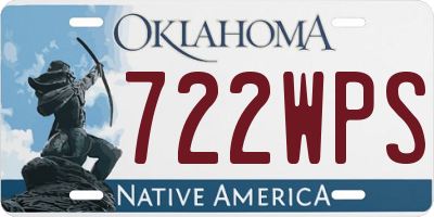 OK license plate 722WPS