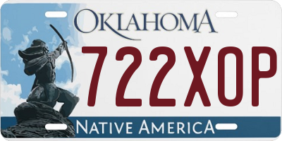 OK license plate 722XOP