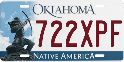 OK license plate 722XPF