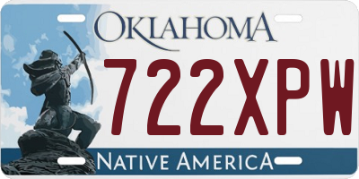 OK license plate 722XPW