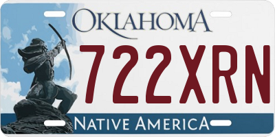 OK license plate 722XRN