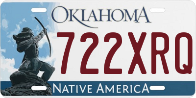 OK license plate 722XRQ