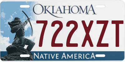OK license plate 722XZT