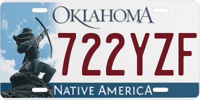 OK license plate 722YZF