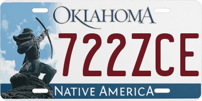 OK license plate 722ZCE