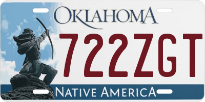 OK license plate 722ZGT