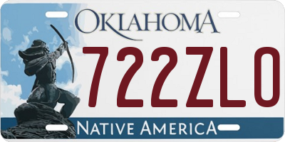 OK license plate 722ZLO
