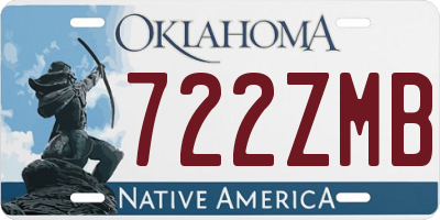 OK license plate 722ZMB
