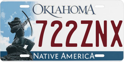 OK license plate 722ZNX