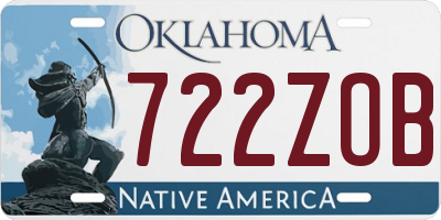 OK license plate 722ZOB