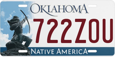 OK license plate 722ZOU