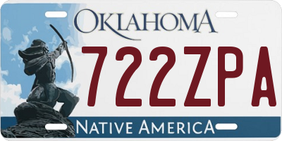 OK license plate 722ZPA