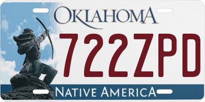 OK license plate 722ZPD
